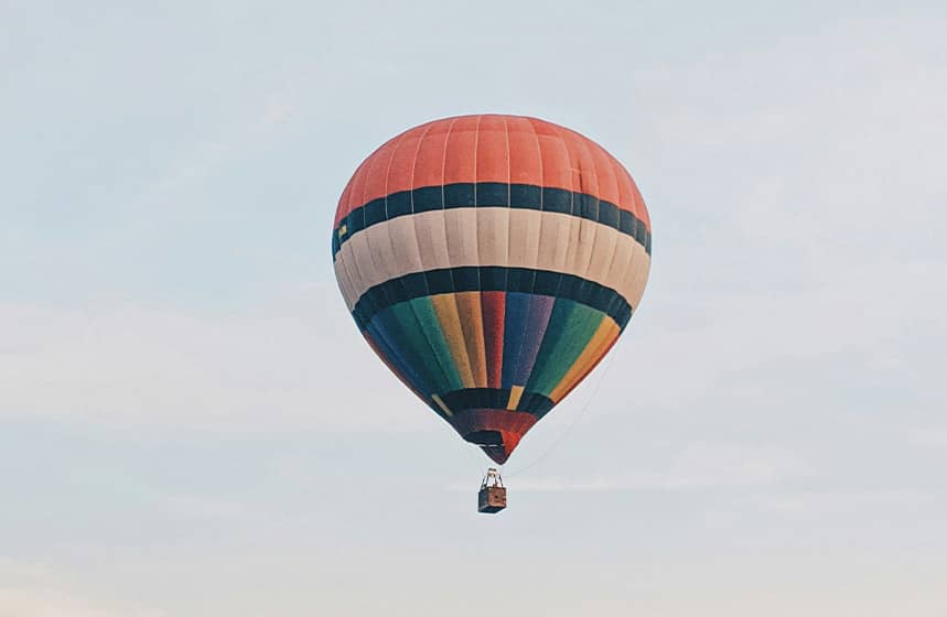 Soar above the island in a hot-air balloon