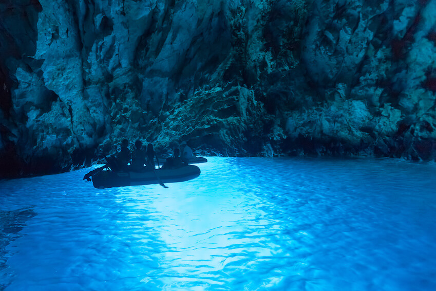 1) Exploring the blue cave in Biševo